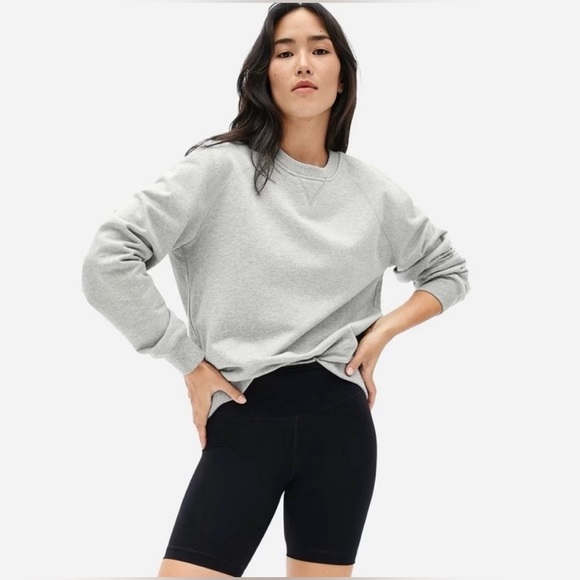 EVERLANE The Classic French Terry Crew in Gray Closet Staple Oversized Sz XXS - Picture 1 of 12